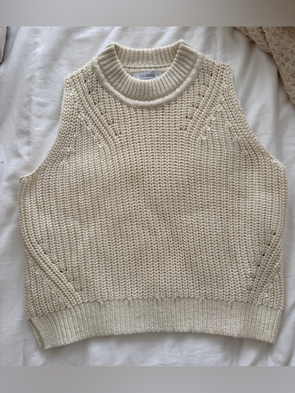 La Ligne Knit Vest Top in Cream